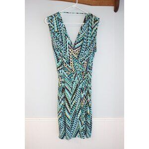 Geo Print Sleeveless Dress XL By Cato Multicolor Stretch Knit Spring